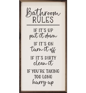 Bathroom Rules Funny White